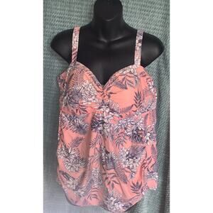 Motherhood Maternity Tankini Top, XL Pink and Blue Pre-Loved